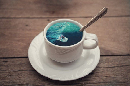 How can you drink the alternative art in the coffee cup?