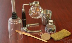 Tools used in making siphon pot coffee