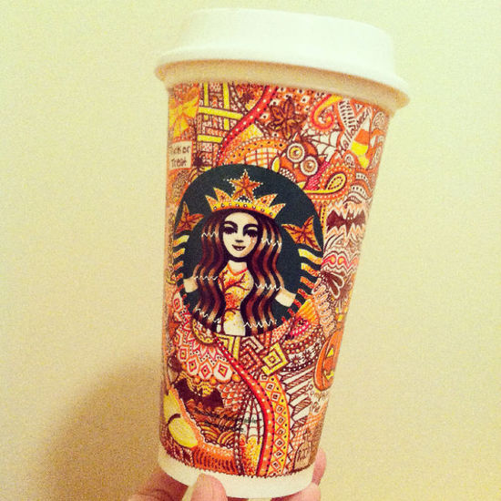 Use colored pens and markers to build your own Starbucks Cup