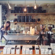 Professional coffee shop order and professional coffee service