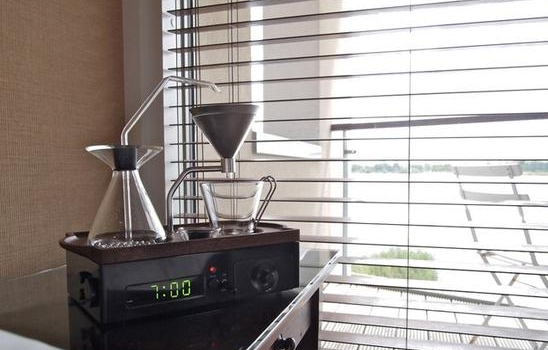 Bring your own radio! Watch the novelty dripping coffee machine