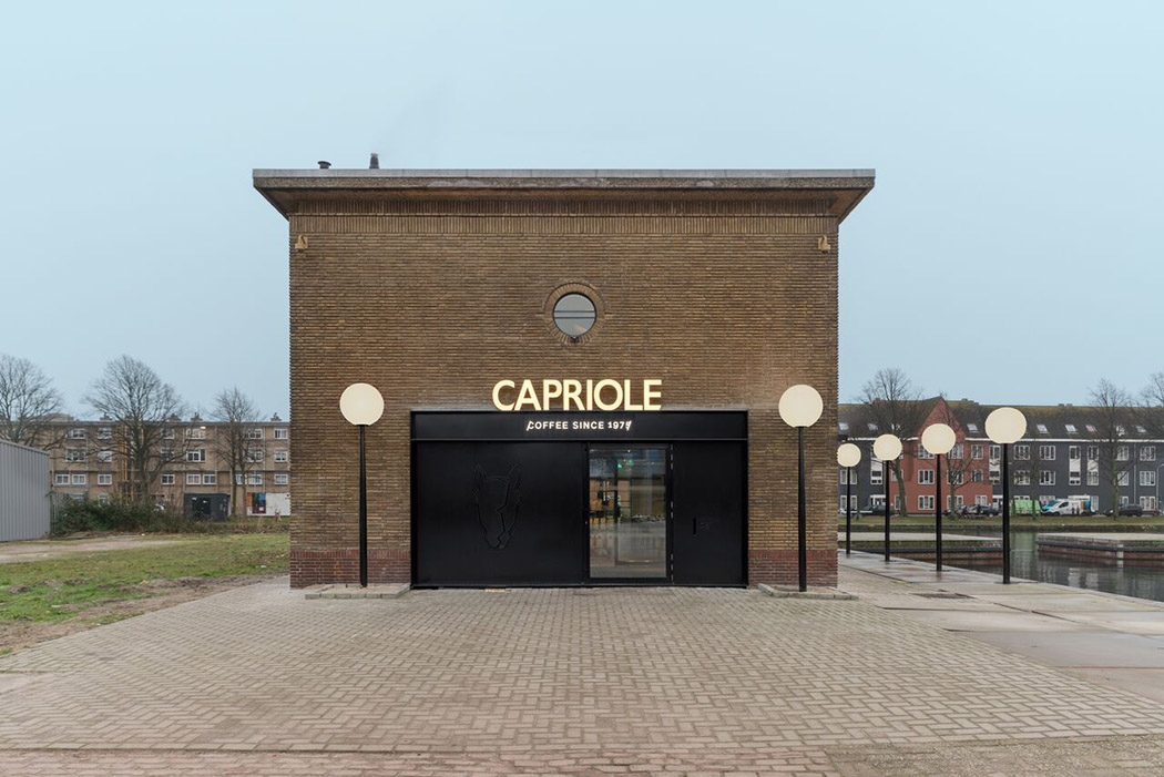 Coffee shop design appreciation: factory transformation of the Dutch Hague paint factory transformed into a coffee bar