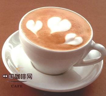 Three-heart cappuccino coffee