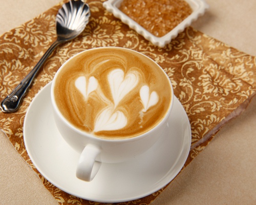 Beginners pull flowers in coffee-pull flowers with four hearts