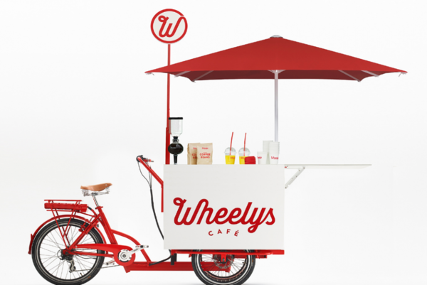 Wheelys Cafe, a mobile cafe that sells coffee and light foods on bicycles