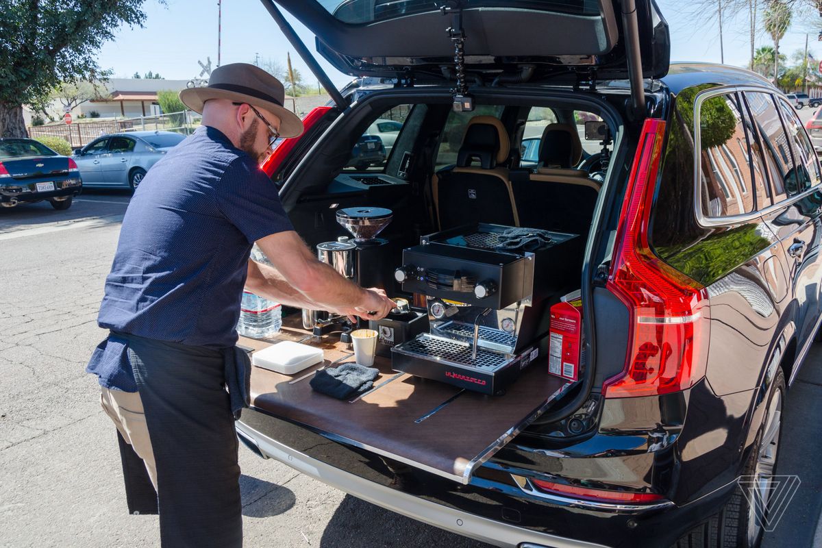 Sweden's Volvo decided to turn its auto show into a mobile coffee station.