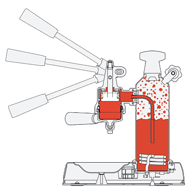 咖啡內的芳香物質與咖啡脂，是Esprosso銷魂的秘密，La pavoni為了更完美的萃取咖啡菁華，採用了獨步全球的拉把式設計，能夠更完美的將咖啡美味進行提取。