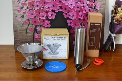 Symphony No. 61-stainless steel hand coffee grinder and stainless steel double screen hand filter cup