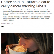 In the future, California coffee cups may warn: 