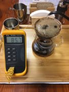 Why do you use 93 degree hot water to test the temperature change process of hand-brewed coffee?