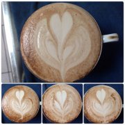 Four important steps of coffee pull tulip pattern tulip pull heart push